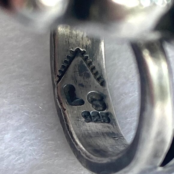 VTG Sterling Silver 925 LS Larry Sandoval Huge Unisex Turquoise Knuckle Ring - Picture 6 of 16